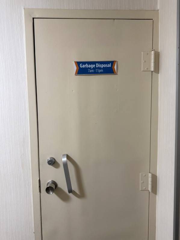 Garbage disposal door