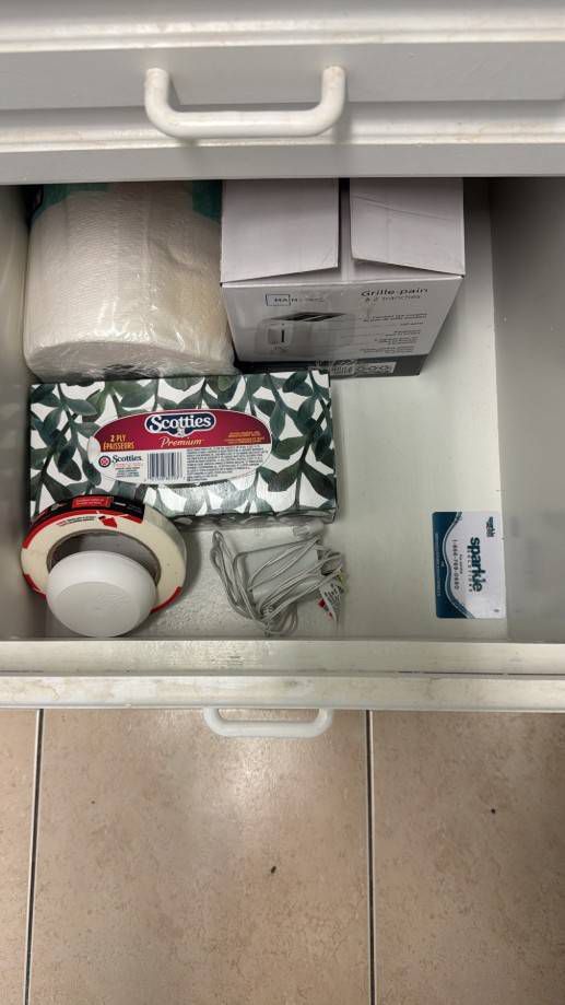 Laundry card in the drawer