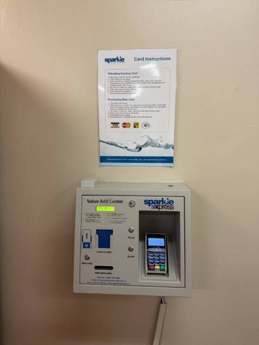 Laundry card machine with its card instructions