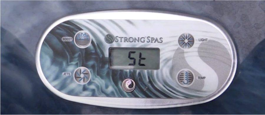 Hot tub display showing St for Standard mode