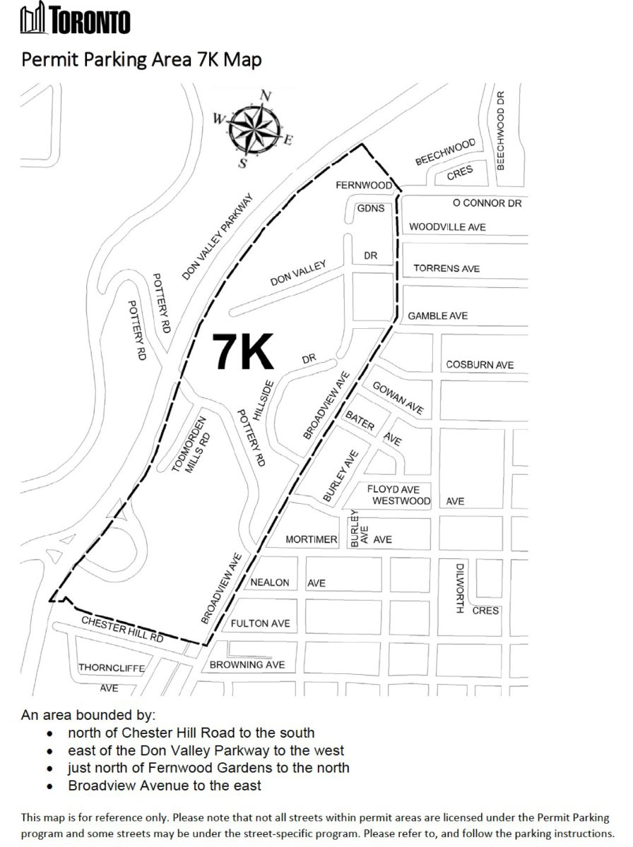 Map of Permit Parking Area 7K