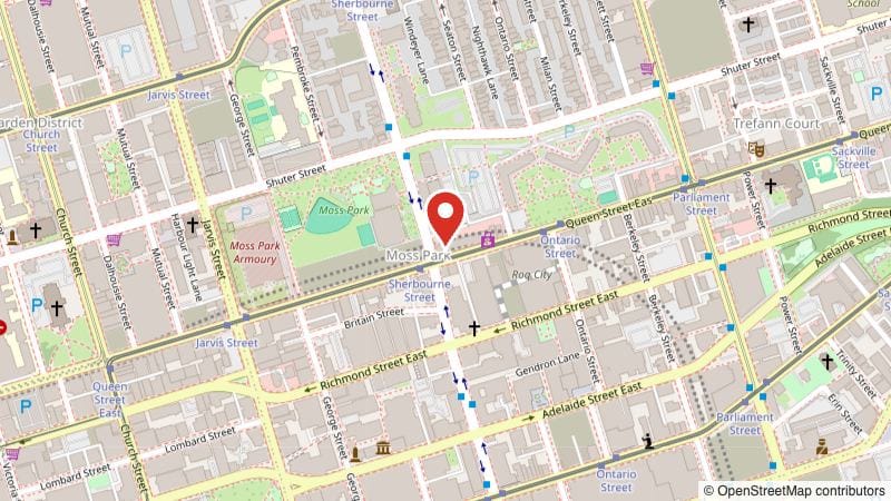 Map of 218 Queen Street East, Toronto